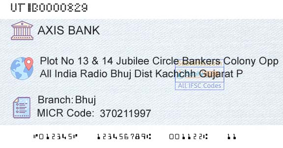 Axis Bhuj Branch IFSC Code - Kachchh, Gujarat